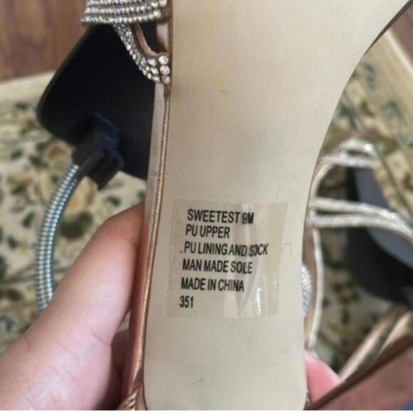 Steve Madden Sweetest Copper and Rhinestone Formal Wedding High Stiletto heels - Picture 12 of 12